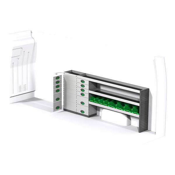 Aménagement métal côté droit - Meuble de rangement pour véhicules utilitaires - 2463mm x 1000mm x 300mm - 89Kg - Marque Nissan_0