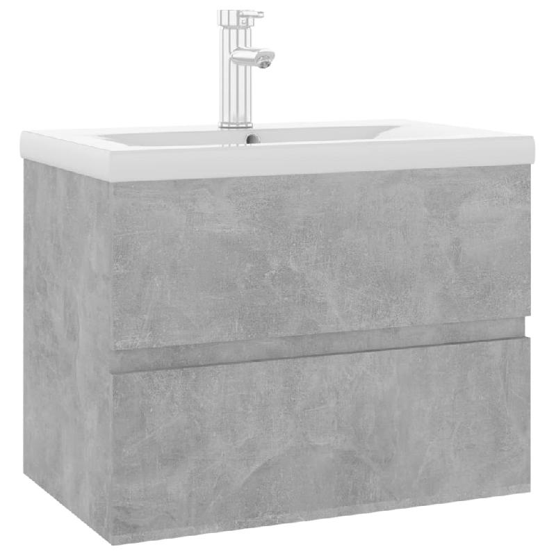 ARMOIRE D\'ÉVIER AVEC LAVABO INTÉGRÉ 60 X 38,5 X 45 CM AGGLOMÉRÉ GRIS 02_0006495_0