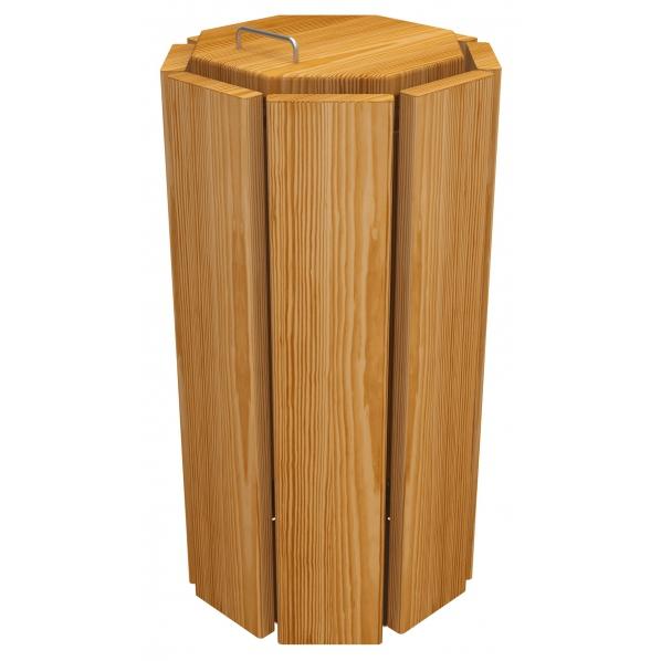 Corbeille 100 litres modèle Séville - PROCITY® Version Eco - Chêne clair - Construction tout bois pour espaces verts_0