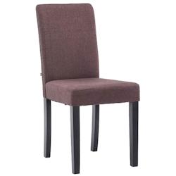 Décoshop26 - Chaise de salle à manger x1 design moderne en tissu marron et pieds en bois noir 10_0002031 - marron 3000250799331_0