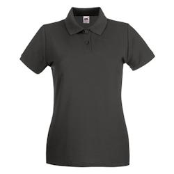 FRUIT OF THE LOOM, Polo femme, manches courtes, patte de boutonnage 2 boutons ton sur ton, anthracite, XL, - XL gris 7865540152380_0