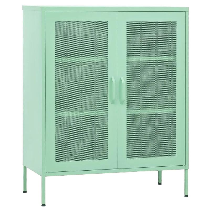 Helloshop26 - Armoire de rangement design mint moderne 80 x 35 x 101,5 cm avec étagères réglables en acier menthe 02_0046867 - acier 3000234469649_0