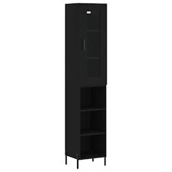 HELLOSHOP26 - Buffet bahut commode armoire meuble de rangement organisateur cuisine salle de séjour salon haut 34,5 x 34 x 180 cm bois d'ingénierie_0