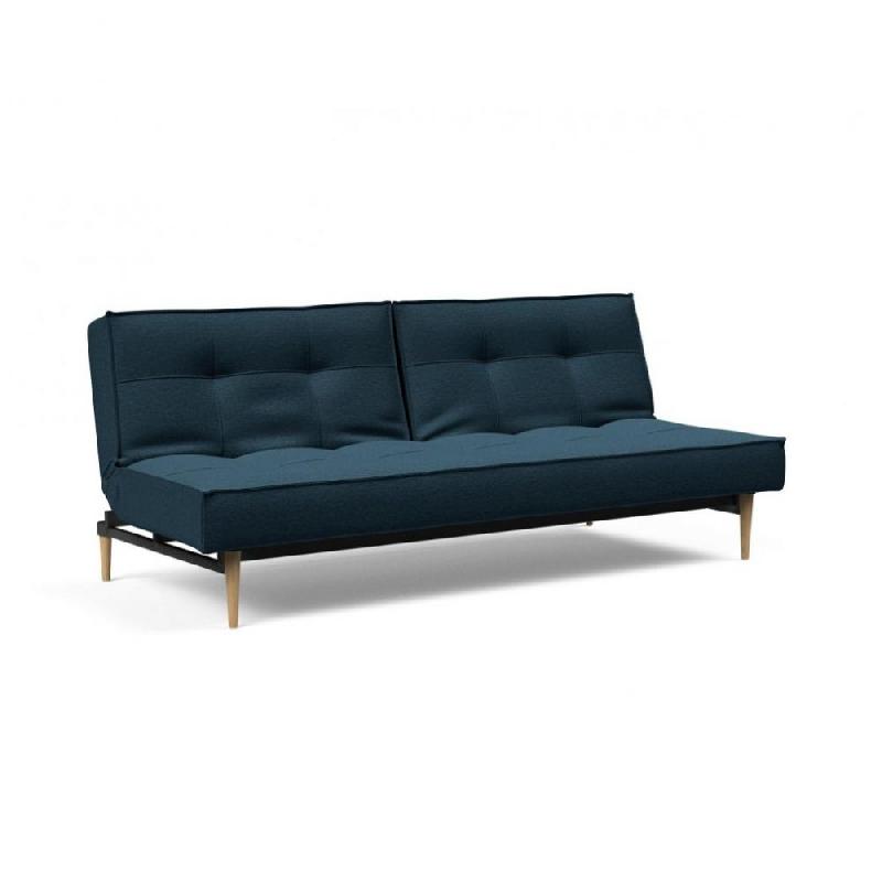 Canapé-lit SPLITBACK STYLETTO Innovation Living - Pieds chêne naturel - Convertible 115x210 cm - Tissu Argus Navy Blue_0