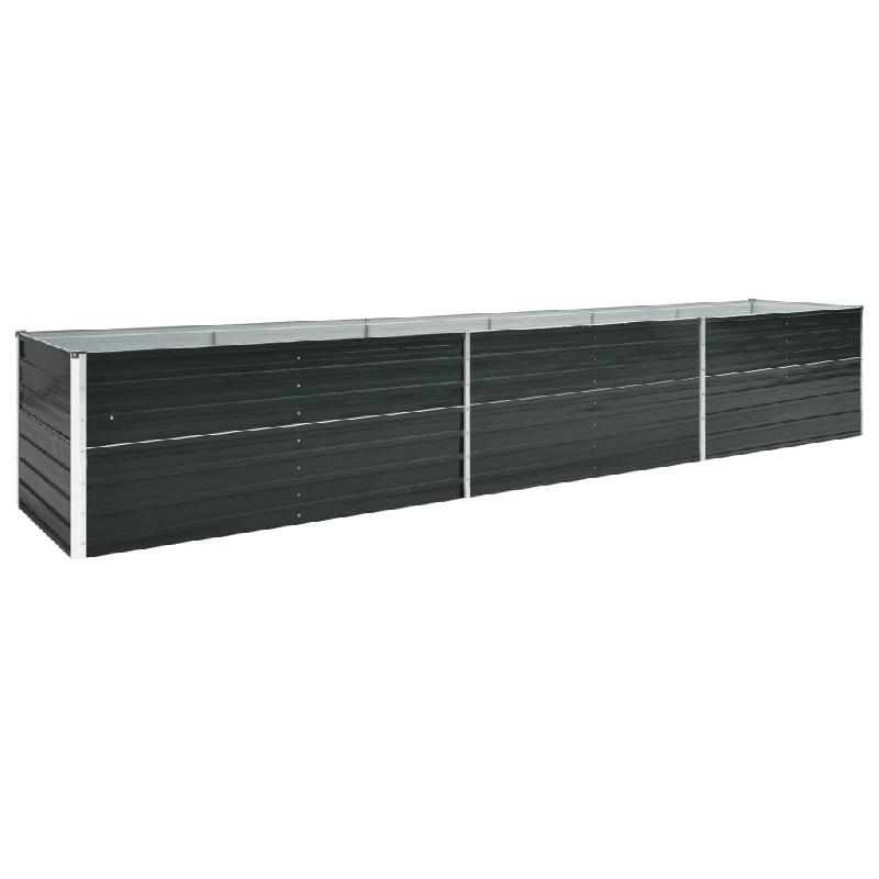 Jardinière lit surélevé en acier galvanisé - 480 x 80 x 77 cm - Anthracite - 02_0001126_0
