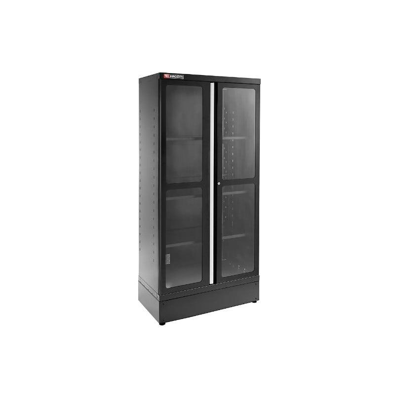 Jls3 armoire a 2 portes vitrees h 2m l1000mm noir - jetline - FACOM france | jls3-a1000pvbs_0