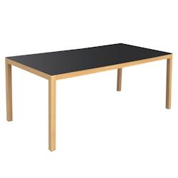 Oviala Business Table de jardin rectangulaire (180x90x74cm) effet bois + plateau gris - gris 112083_0