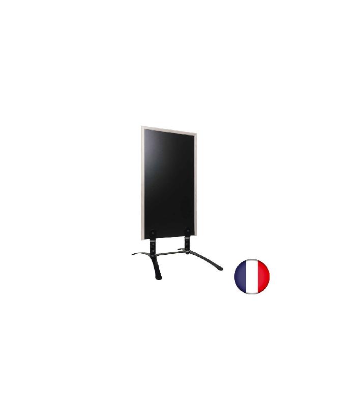 Panneau trottoir sur piétement métal noir avec cadre bois - 120 x 65 cm - Référence : LSTF48GRCE_0
