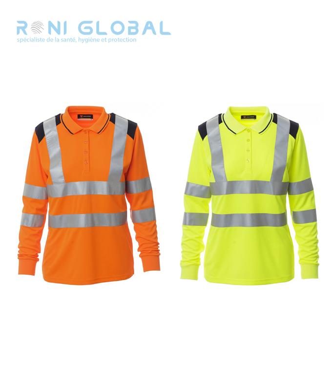 Polo haute visibilité femme - manches longues - polyester Dry-Tech - Guard+ Winter Payper_0