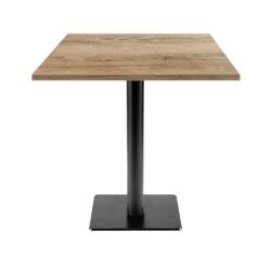 Restootab - Table 70x70cm - modèle Milan T chêne slovène - marron fonte 3760371511723_0