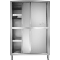 Royal Catering - Royal Catering Armoire à Vaisselle INOX - 180 cm de Hauteur - 4 étagères - Pieds réglables - 4260223026102_0