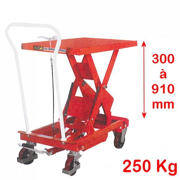 Table élévatrice mobile charge 250 à 750 kg Charge : 250 kg_0