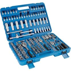 TecTake GmbH tectake Boîte à Outils avec 171 Pièces (Douilles + Outils à Cliquet)  bleu - 402070 - bleu acier 402070_0