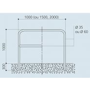 21572 - Arceau urbain en acier galvanisé ou peint - Ø60 mm - Longueur de 1000 à 2000 mm - Hauteur 1300 mm_1