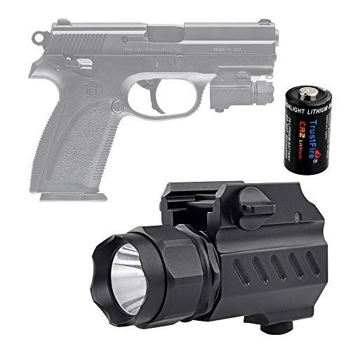 Lampe torche tactique à LED - 210 lumens - lampe de poche avec support à dégagement rapide pour rails Picatinny ou Glock - TrustFire G02_0