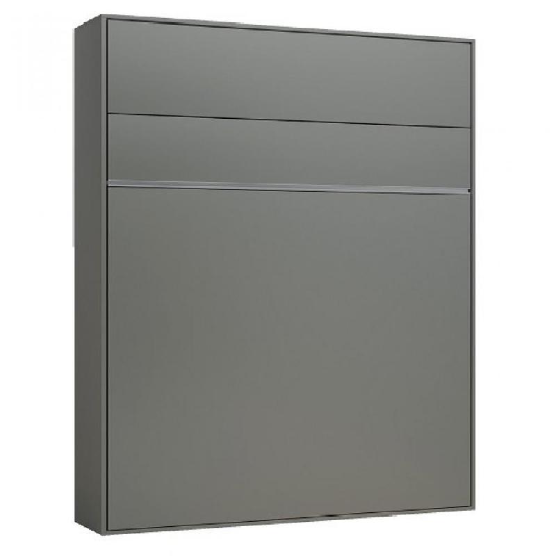 ARMOIRE LIT ESCAMOTABLE GENIUS GRIS MAT OUVERTURE ASSISTÉE COUCHAGE 160*200_0