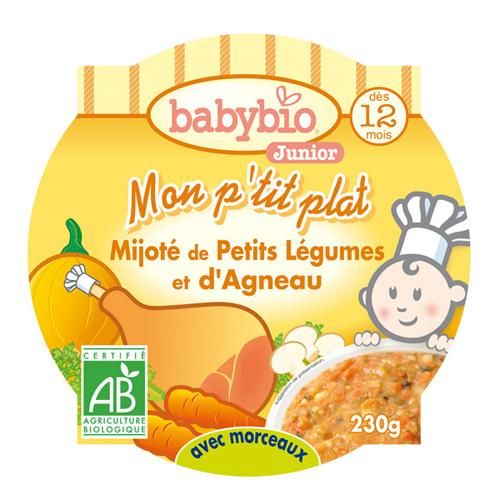 BABYBIO - MON ASSIETTE MIJOTÉ PETITS LÉGUMES AGNEAU 230G DÈS 12 MOIS 230GR