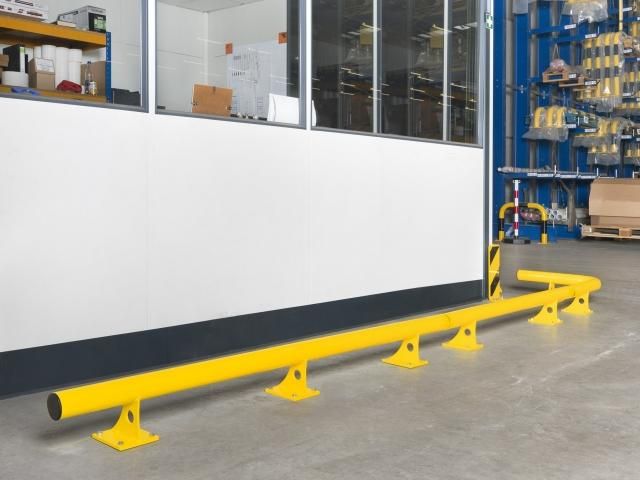 Butoir de protection cylindrique en acier - robuste avec passage de câbles intégré_0