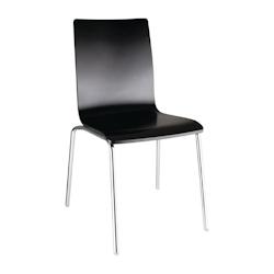 Chaise dossier carré noire Bolero lot de 4 - GR345_0