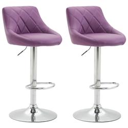 CLP Lot de 2 tabourets de bar Lazio similicuir Violet - violet polyester 307024_0