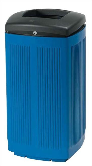 Corbeille Toscana - poubelle publique en plastique 60 litres - 100% recyclable - plusieurs coloris_0