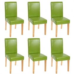 Décoshop26 - Lot de 6 chaises de salle à manger synthétique vert pieds clairs CDS04231 - 3000071222155_0
