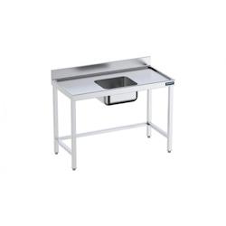 Distform Table de chef Inox avec bac Central et renforts Gamme 600 Acier inoxydable1600x600 1000x600x850mm - 641094185336_0