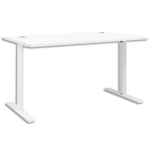 Gautier office bureau pied i fixe yes blanc - dimensions : l140 x h74 x p80 cm_0