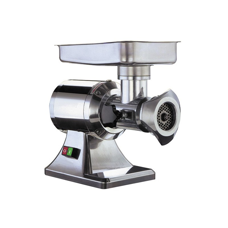 Hachoir à viande professionnel en inox - 250 kg/h - simple coupe avec grilles et couteau inox_0