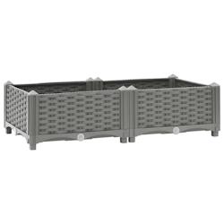 Helloshop26 - Jardinière bac lit surélevé plantes fleurs terrasse jardin 80 x 40 x 23 cm polypropylène gris 02_0039235 - 3000218447731_0
