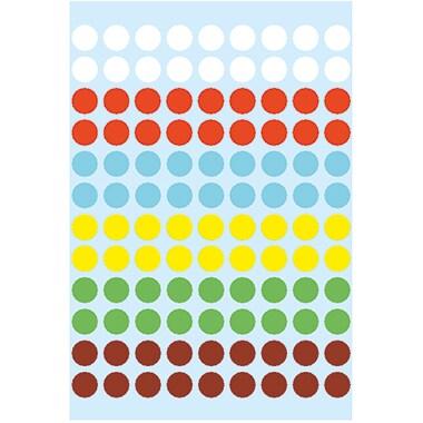 HERMA 540 pastilles adhésives coloris assortis, Ø 8 mm (5 feuilles 9x16 / cdt) - 1831_0