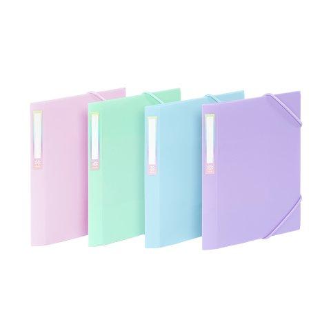 LOT DE 25 - CHEMISE À ÉLASTIQUE 3 RABATS - 12 X16 CM - RAINBOW PASTEL VIQUEL - COLORIS ASSORTIS