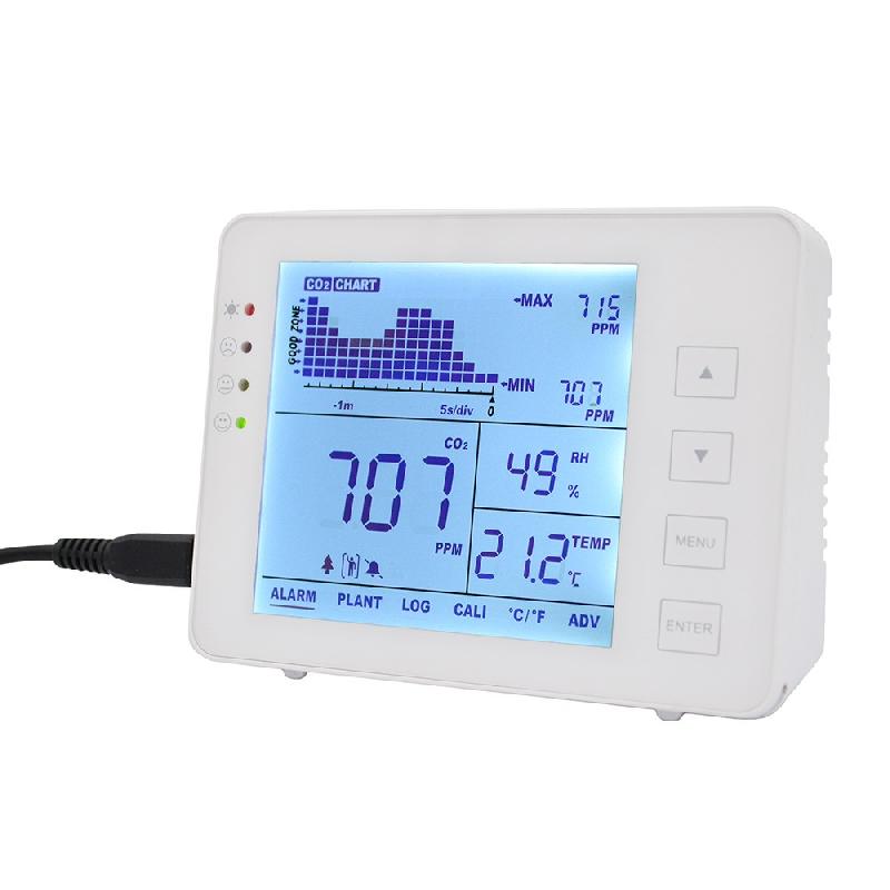 Moniteur de qualité de l'air - Détecteur CO2, température et humidité - Référence 341000_0