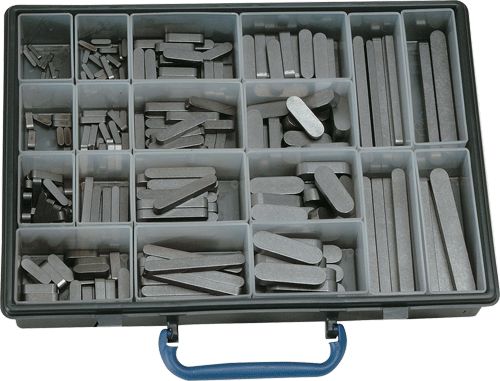 COFFRET DE 281 CLAVETTES ASSORTIES. DIN 6885 FORME A