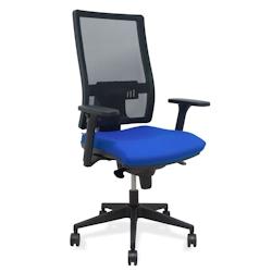 Piqueras y Crespo Silla Horna sincro resp. Malla negro asto. Bali azul brazos 3D ruedas 65mm - bleu multi-matériau 10SM840B229B3DR65_0