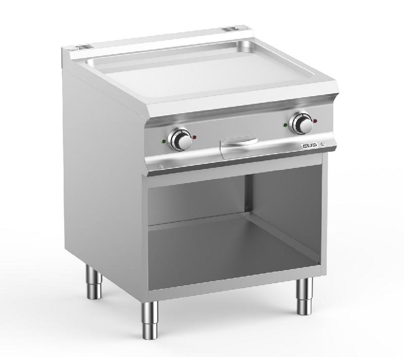 Plaque à snack professionnel électrique sur soubassement libre - Plaque lisse chromée 63x54 - Domina Pro 700 - Réf. FTBE77ALC_0