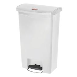 Poubelle à pédale frontale large Slim Jim Step-On Rubbermaid blanche 50L - blanc GACW586_0
