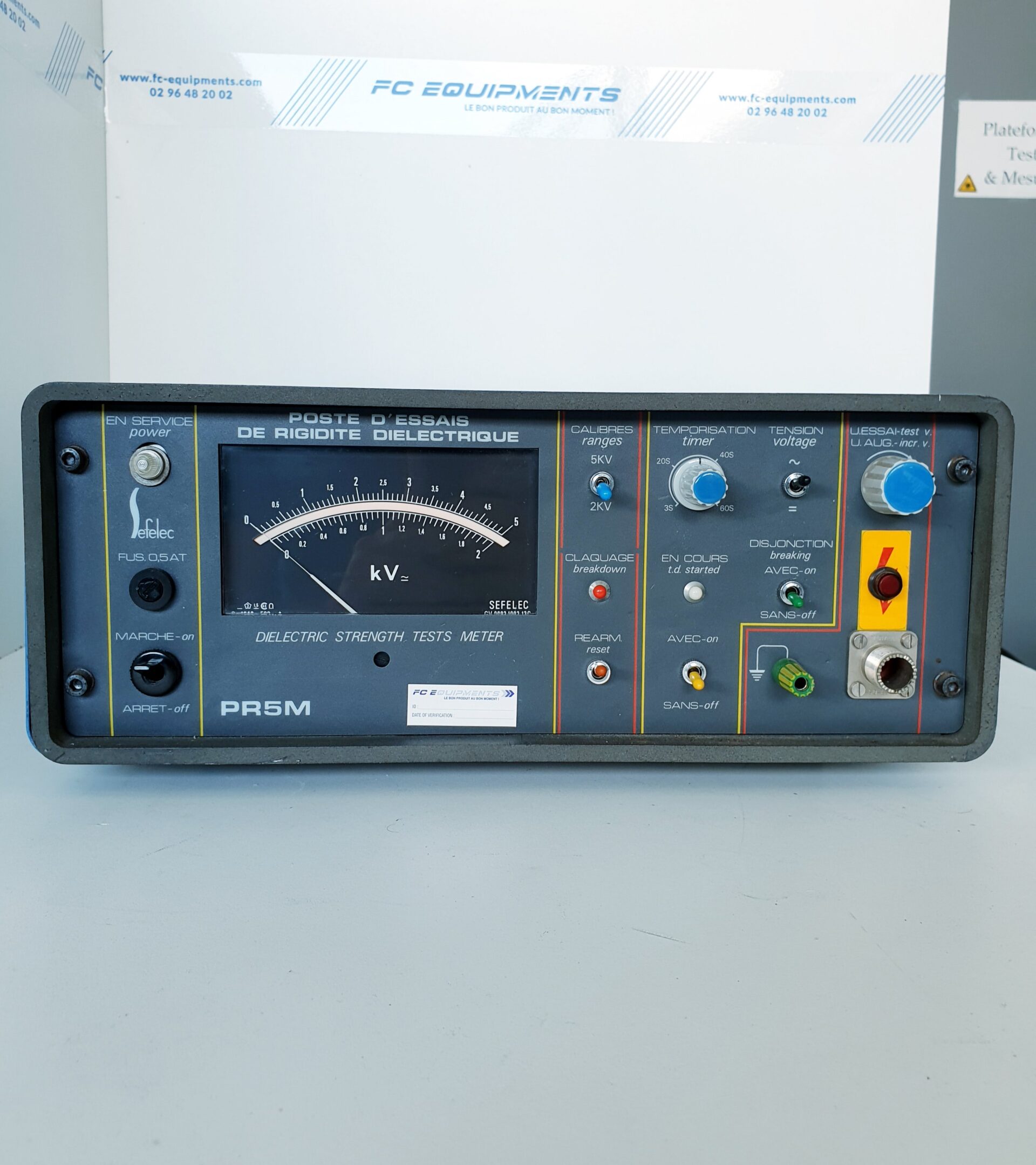 Pr5m - Poste d'essais de rigidité diélectrique SEFELEC - Mesures diélectriques_0