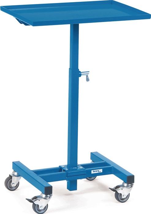 Servante d'atelier mobile FETRA - surface de chargement L605xl405 mm - hauteur réglable 720-995 mm - bleu brillant RAL 5007_0