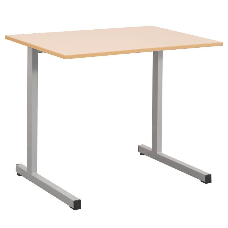 Table scolaire monoplace 70x50 cm - Taille 4 et 6 - Plateau mélaminé hêtre miel - Normes NF - Fabriquée en France_0