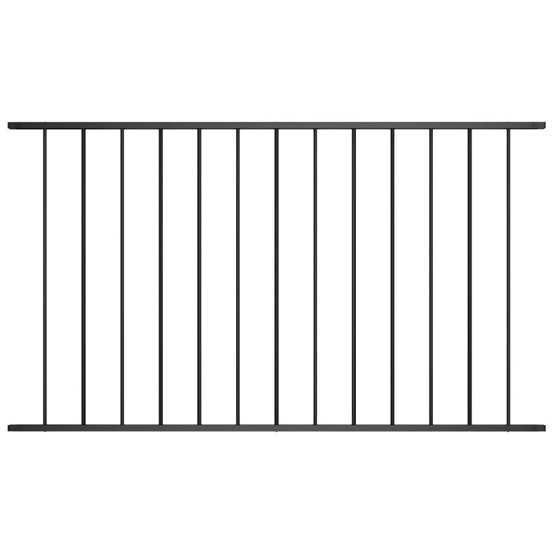 Vidaxl panneau de clôture acier enduit de poudre 1,7x1,25 m noir 145220_0