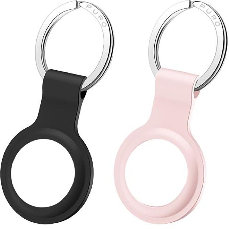 PACK DE 2 PROTECTIONS POUR AIRTAG NOIR ET ROSE PURO_0