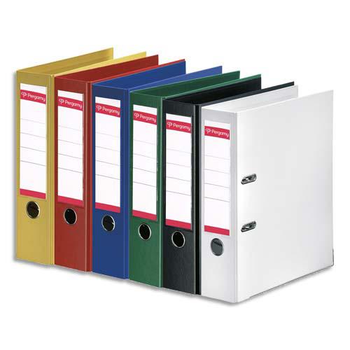 CLASSEUR A LEVIER PERGAMY - POLYPROPYLENE INTERIEUR/EXTERIEUR - DOS 8 CM - A4 - COLORIS ASSORTIS STANDARDS - LOT DE 10
