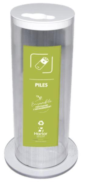 Collecteur de piles 5,5 litres - polycarbonate incolore - haute résistance - fabriqué en France_0