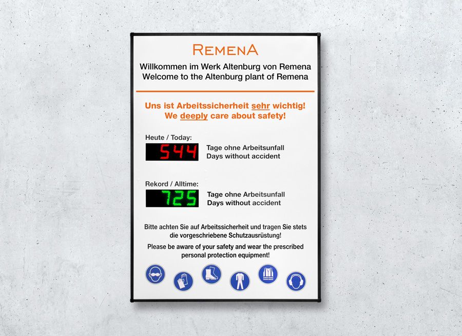 Compteur de jour sans accident - gs gmbh - afficheur led super lumineux_0