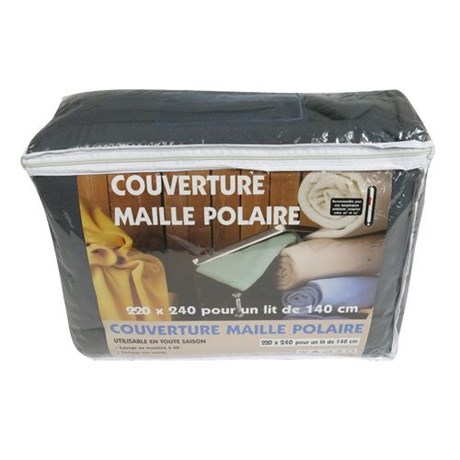 COUVERTURE POLAIRE GRIS 180 X 220 CM 350 GR/M²