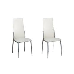 Décoshop26 - Set de 2 chaises de salle à manger cuisine design classique en PVC blanc DEC025478 - blanc 3000255273683_0