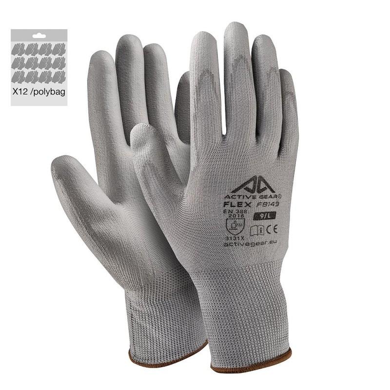 Gants de manutention Active FLEX F8150 - Polyester 13G - PU gris - Normes EN388 2016: 3131X_0