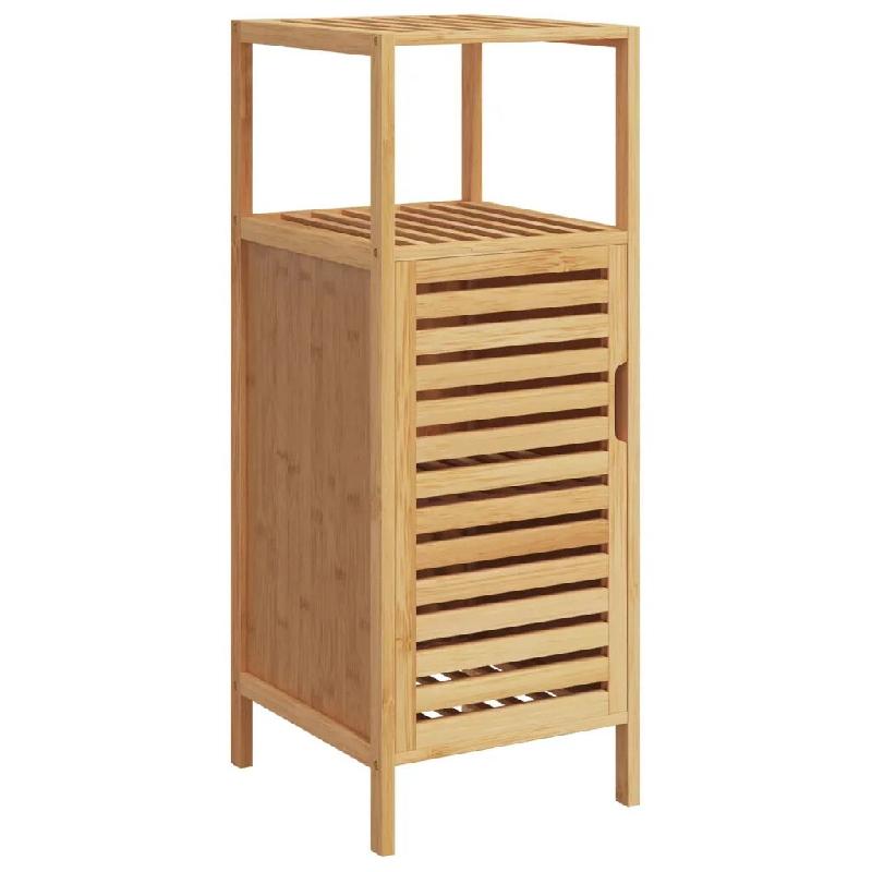 Helloshop26 - Armoire de salle de bain classique avec étagère 36 x 33 x 87 cm gain de place élégante en bambou naturel 02_0047569 - Bambou 3000234_0