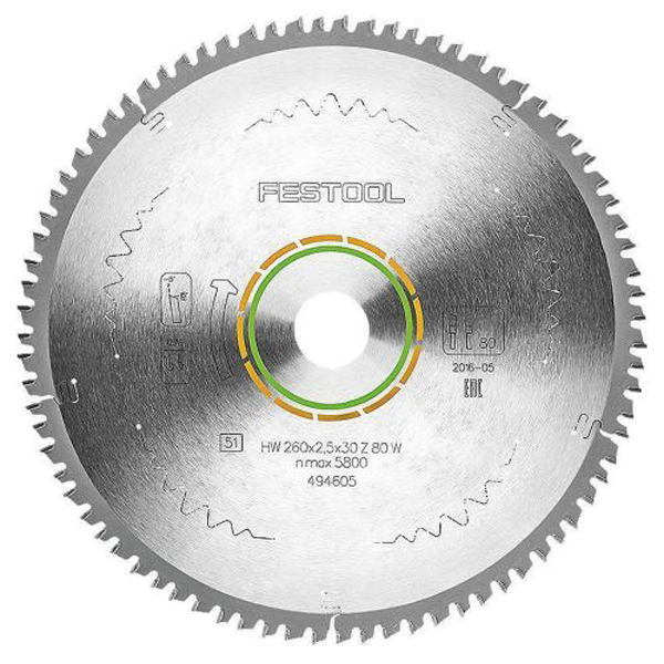 LAME DE SCIE DENT FINE HW 260 X 2.5 X 30 W80